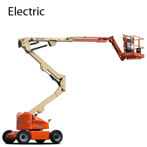 JLG E450AJ electric articulating boom lift available for rental - Safe  Lifting